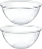 PLASTICPRO Disposable 150 Ounce Round Crystal Clear Plastic Serving Bowls for Snack or Chip ,Candy Dish, Party Salad Container Pack of 2