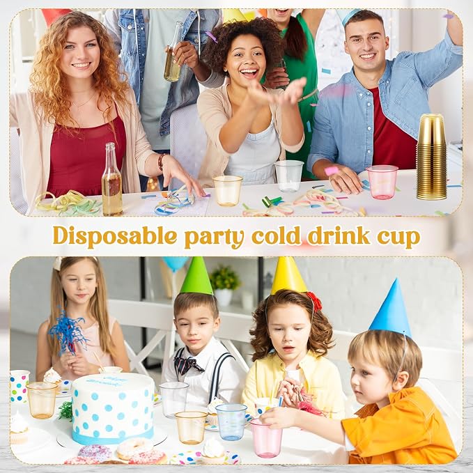 Ziliny 100 Pcs Disposable Stemless Glasses 12oz Crystal Plastic Wine Glasses - Image 6
