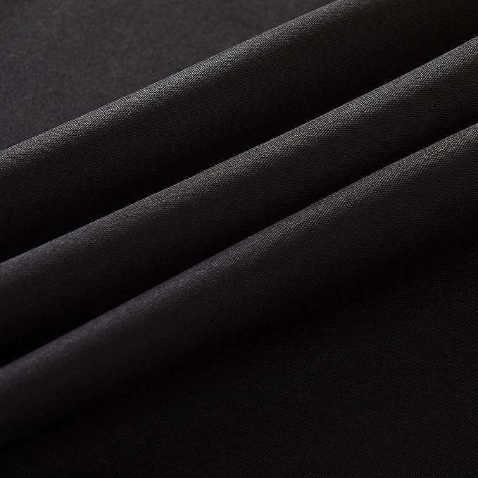 2-Pack Round 120-inch Black Table Cloths, Solid Stain and Wrinkle Resistant Circular Tablecloth, Premium Plain Weave Polyester Fabric Table Linen Covers for Hotel, Banquet