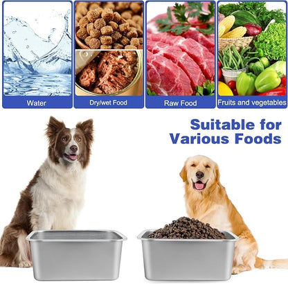 2 Gallon Large Dog Water Bowl, 2 Pack Stainless Steel Dog Bowls | 12.6 x 8.7 x - Image 7