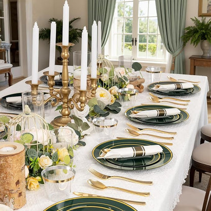 350PCS Green and Gold Plates - Image 5