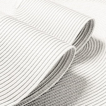 FunWheat Oval Braided Placemats Set of 6 Table Mats for Dining Tables Woven Washable Non-Slip Shining Place mats12x18 Inch Table mats for Indoor Outdoor Use((Oval White, 6pcs)