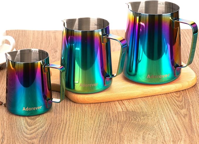 Milk Frothing Pitcher Colorful 350ml Steaming Pitchers Stainless Steel Milk - Image 6