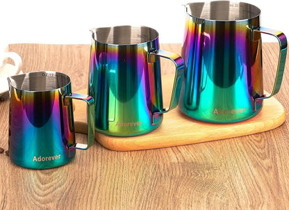 Milk Frothing Pitcher Colorful 350ml Steaming Pitchers Stainless Steel Milk - Image 6