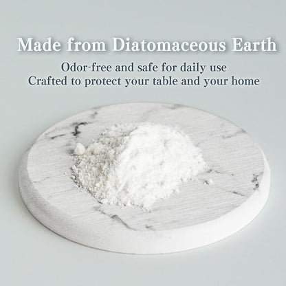 Stone Coasters for Drinks, Quick Absorbent Diatomaceous Earth Coaster - Image 3