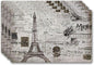Vinyl Rectangular Placemats Set of 4 - Non Slip Place Mats Ideal for Indoor and Outdoor Dining Table - Washable and Heat Resistant Table Mat for Kitchen Tables (Paris)