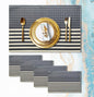 Placemats Set of 4 Vinyl Washable Navy Blue Placemats, 18"x12" Wipeable Heat-Resistant Non-Slip Easy Clean Table Mats Ideal for Dining Table Table Runner and Outdoor (4, Dark Blue Stripe)