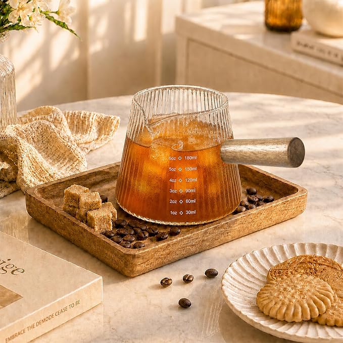 6OZ Espresso Shot Glass Cups Coffee Measuring Cup Coffee Bar Accessories | - Image 7