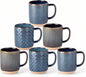 GBhome Coffee Mugs Set of 6, 16 oz Blue Coffee Cups by GBhome
