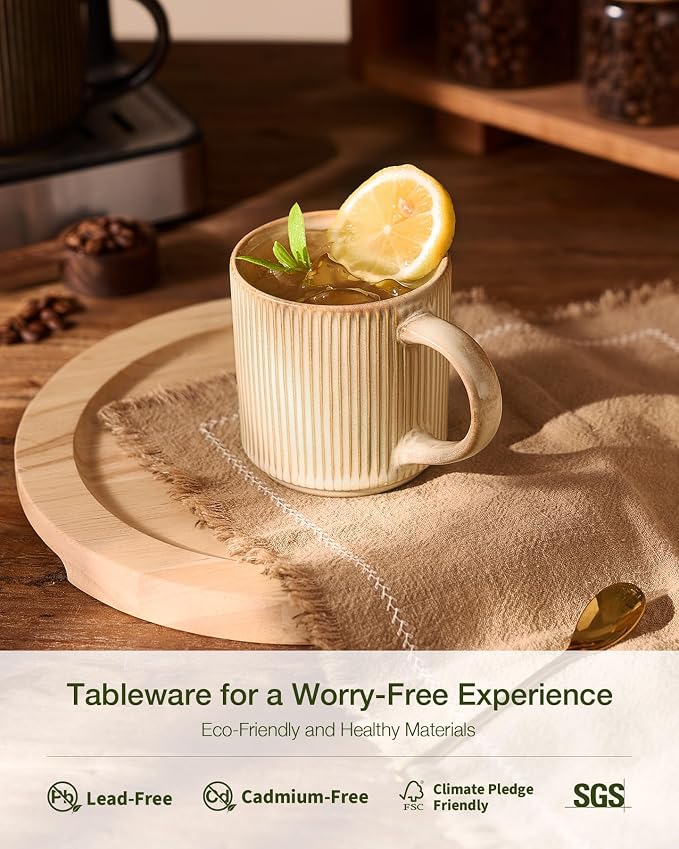 famiware Coffee Mug Set for 6, Star 12 oz Catering Mugs Cup Set - Image 3