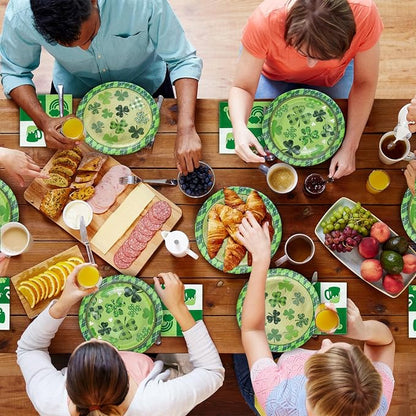 180PCS St.Patrick's Paper Plates and Napkins Party Supplies Serve 60 | Shamrock - Image 7