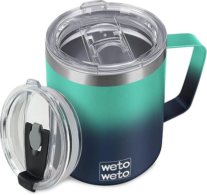 WETOWETO 14 oz Coffee Mug Set, Vacuum Insulated Camping Mug by Wetoweto
