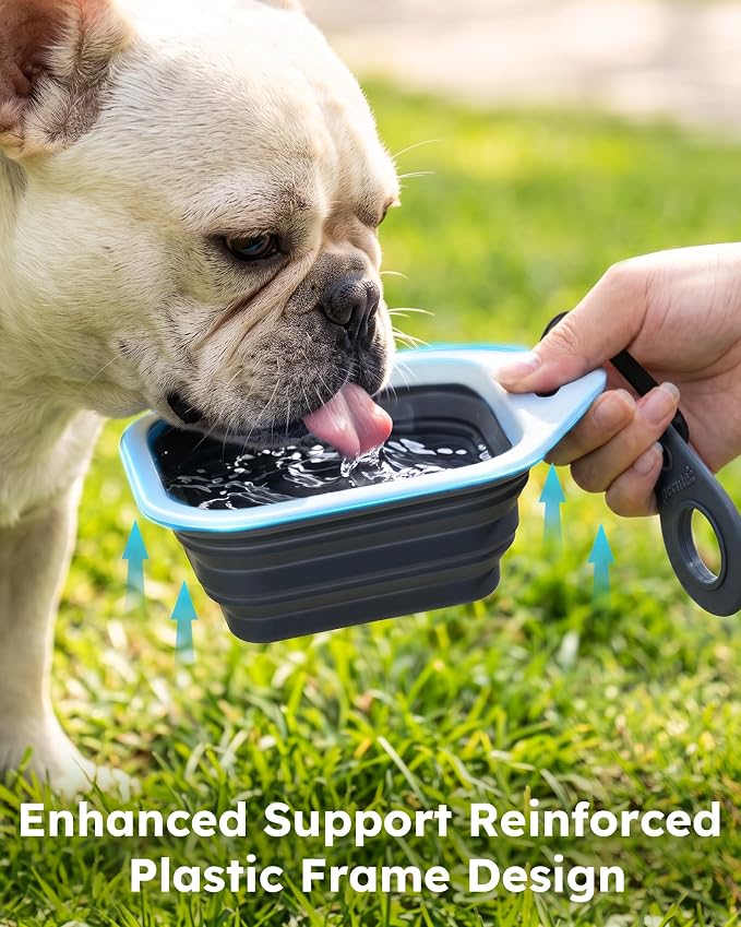 Pecute 2 Pack Foldable Travel Dog Bowls, Portable Silicone, BPA Free, - Image 6