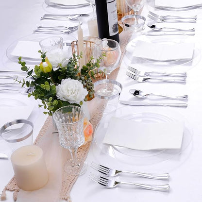 Bestluck 100PCS Clear Plastic Dessert Plates 7inch | Platos Desechables - Image 7
