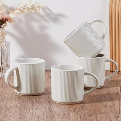E-far Coffee Mugs Set of 4, 12 oz Stoneware Coffee Cups by E-far