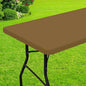 Smiry Rectangle Picnic Table Cloth, Waterproof Elastic Fitted Tablecloths for 4 Foot Tables, Washable Polyester Table Cover for Camping, Indoor and Outdoor (Brown, 30"x48")