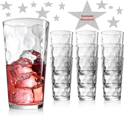 Highball Drinking Glasses Set of 10 Glass Cups by Home Essentials, 17 Oz. - Image 4