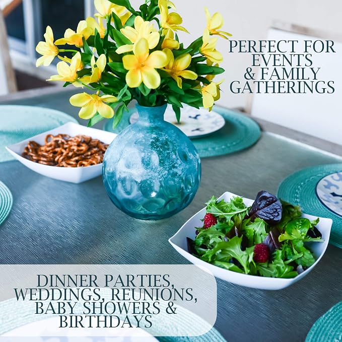 PLASTICPRO Disposable 32 ounce Square Serving Bowls, Party Snack or Salad Bowl - Image 3
