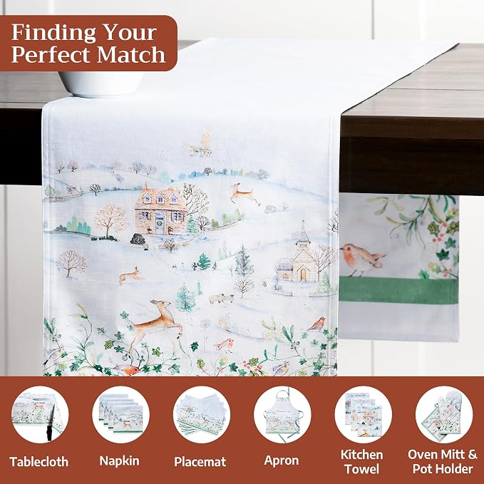 Maison d' Hermine Table Runner 100% Cotton 14.50" x 108" | Table Runners 108 - Image 4