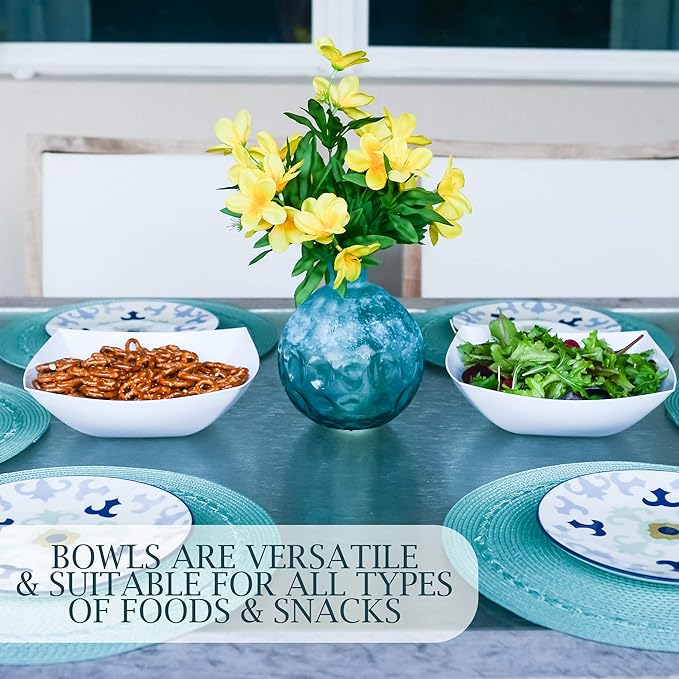 PLASTICPRO Disposable 64 ounce Square Serving Bowls, Party Snack or Salad Bowl - Image 4