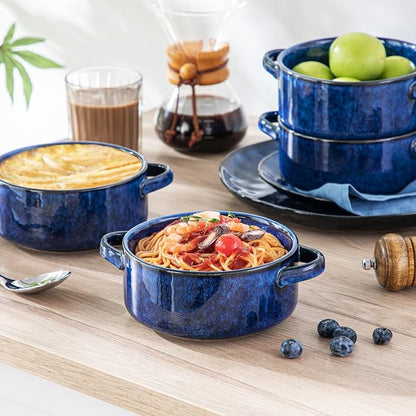 vancasso Starry French Onion Soup Bowls, 30 Oz Soup Crocks Set of 4 | Stoneware - Image 8