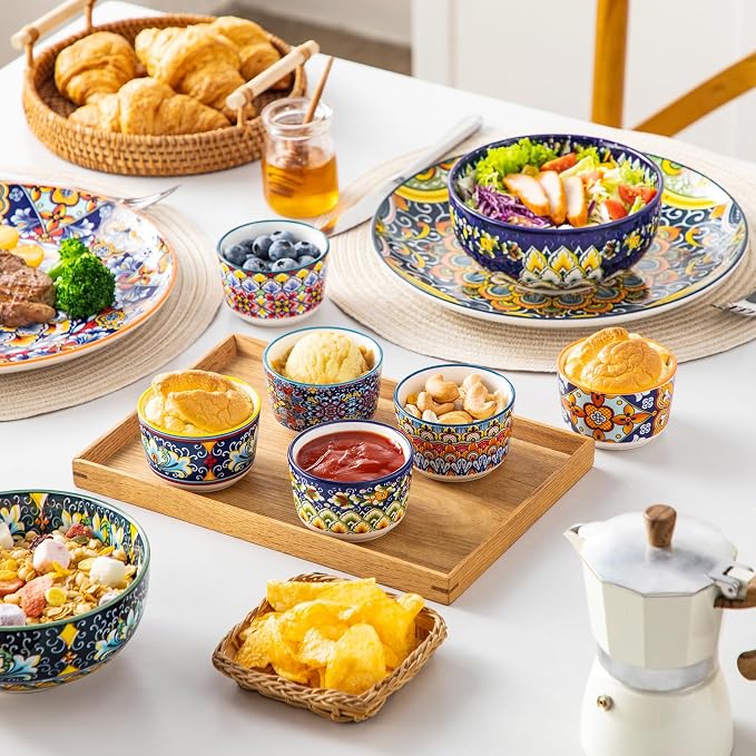 vancasso 4 Oz Ramekins Oven Safe Set of 6, Ceramic Baking Souffle Dishes | - Image 8