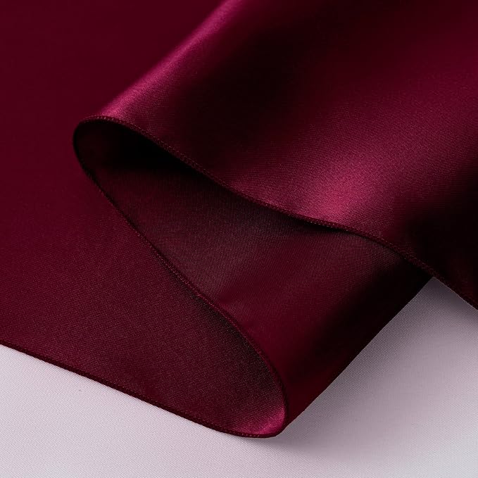 Horbaunal 24 Pack Burgundy Satin Table Runner 12 x 108 Inch | Smooth Table - Image 6