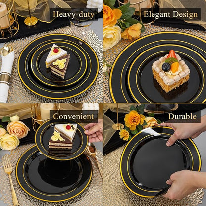 175PCS Black and Gold Plates - Image 5
