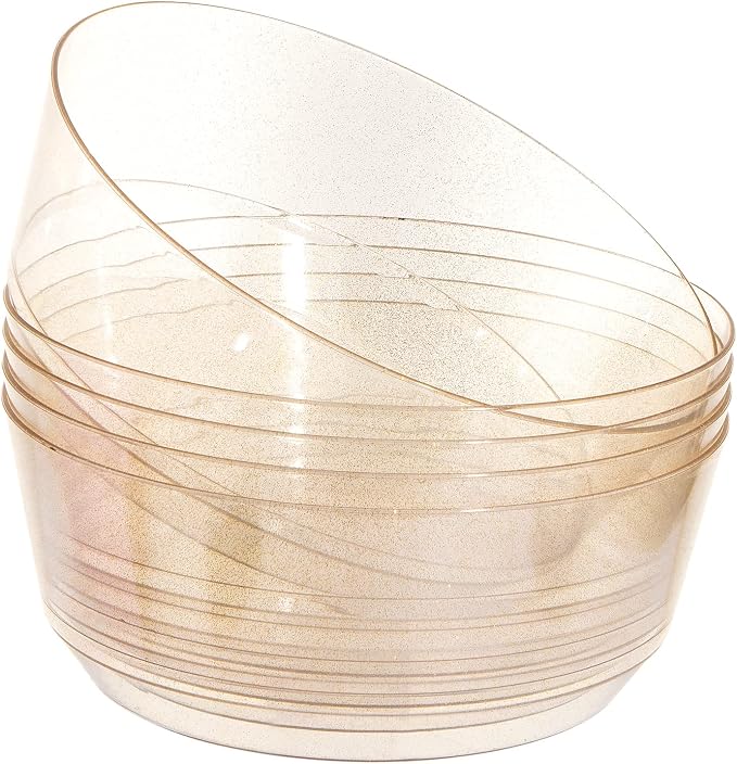 8 Pack Gold Glitter Serving Bowls by Hioasis