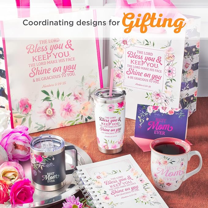 Christian Art Gifts White and Pink Floral Ceramic Coffee Mug – 14 oz. Lead & - Image 5