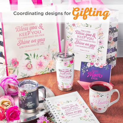 Christian Art Gifts White and Pink Floral Ceramic Coffee Mug – 14 oz. Lead & - Image 5