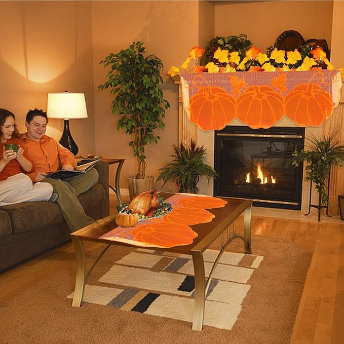 Fall Thanksgiving Decorations Mantle Scarf - Image 6