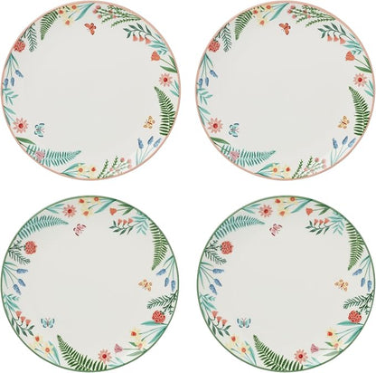 Oneida First Blooms 4-Piece Accent Plates, Appetizer Plate Set by Oneida