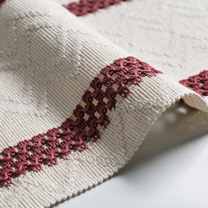 Artoid Mode Red Stripe Woven Rustic Table Runner 12x36 Inch | Holiday Kitchen - Image 6