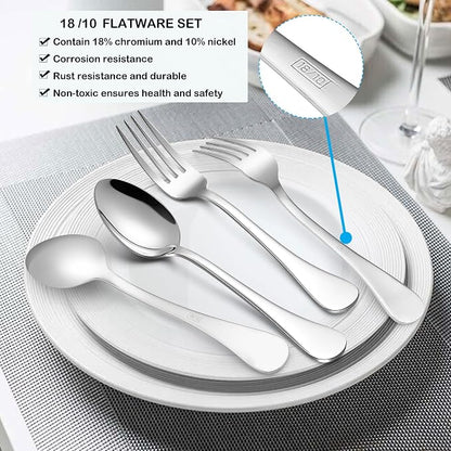 LIANYU 20-Piece 18/10 Flatware Set, Stainless Steel Fancy Silverware Cutlery Set - Image 3