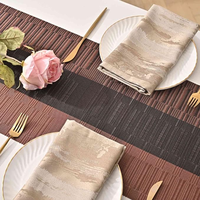 GIVERARE Table Runner, 12x72 in Heat-Resistant Woven Vinyl Long Tabletop - Image 4