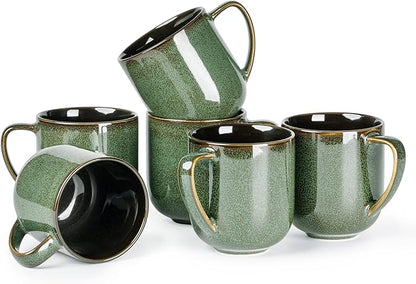 LERATIO Ceramic Coffee Mugs Set of 6, 12oz Handmade Coffee Mugs Set | Large by LeRatio