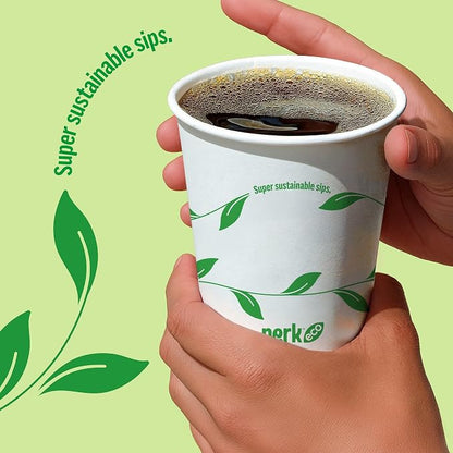 Perk Eco 10 Oz Compostable Paper Hot Cups, Disposable Coffee Cups - Image 5