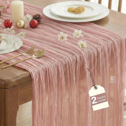 IVAPUPU Dusty Pink Table Runner 120 Inches by IVAPUPU