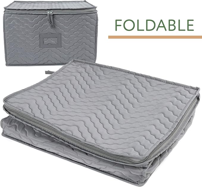 LotFancy Stemware Storage Containers, Deluxe Quilted Storage Case - Image 6