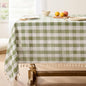Softalker Spring Checkered Tablecloth Rectangle, Outdoor Linen Cotton Gingham Table Cloth with Tassel, Heavy Duty Wrinkle Free Buffalo Plaid Table Cover for Easter Dining Home - 55 x 70 Inch, Sage