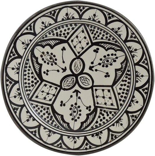 Ceramic Plates Moroccan Handmade Appetizer Tapas Serving Decorative 8 inches Round