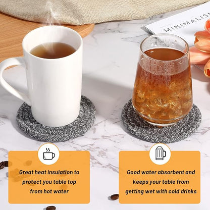 8 Pcs Coasters for Drink with Holder, 4 Colors Absorbent Coasters for Drinks - Image 6