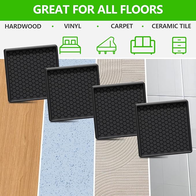 Non Slip Furniture Pads Square, Anti Skid Caster Cups, Anti Slip Furniture - Image 6