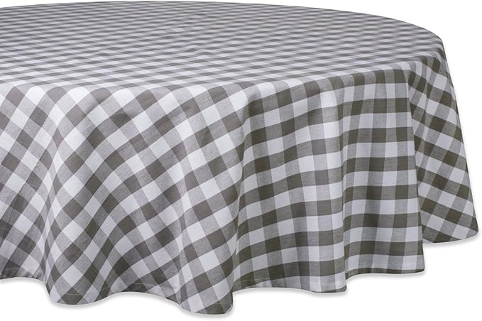 DII Checkered Tabletop Collection 100% Cotton, Machine Washable, Tablecloth by DII