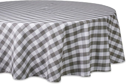 DII Checkered Tabletop Collection 100% Cotton, Machine Washable, Tablecloth by DII