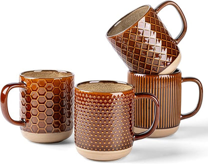 GBhome Coffee Mugs Set of 4, 16 oz Coffee Cups by GBhome