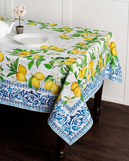 Maison d' Hermine Table Cloth Rectangle Table 100% Cotton 60 x 120 Inches Tablecloth Reusable Decorative for Dining Room Farmhouse Home Valentines Day Decorations Spring Summer - Cedrat