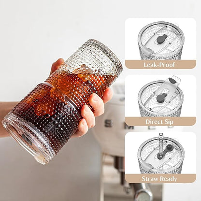 INSETLAN 20 oz Hobnail Glass Cups - Image 4