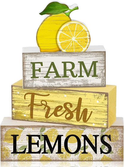 Moucuny 4 Pcs Summer Lemon Decor Summer Table Decorations Farm Fresh Lemons by Moucuny